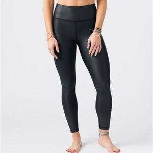 Zyia Active Metallic Black Light n Tight Leggings Size 20
